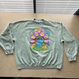 Pacsun sage mint green oversized sweater psychedelic